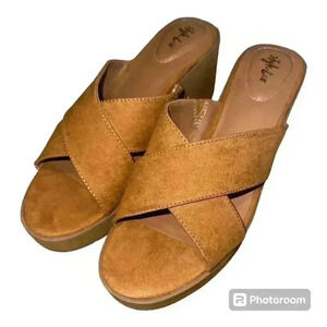 Style & Co. Womens Brown Strappy Wedge Sandals, Size 9